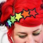 Rainbow Stars Headband, Red..