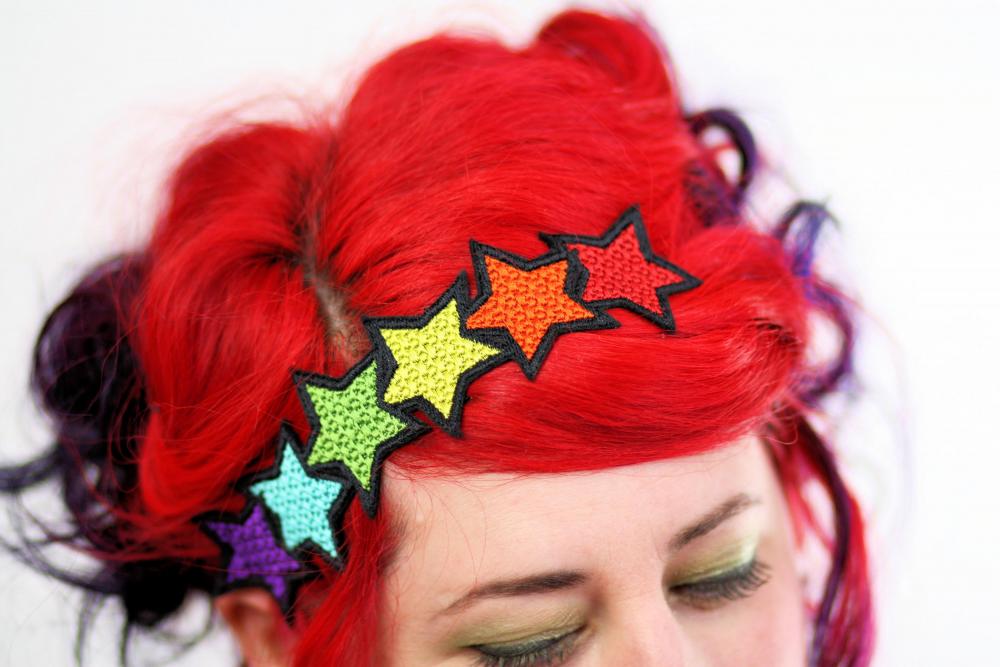 Rainbow Stars Headband, Red, Yellow, Orange, Blue, Purple