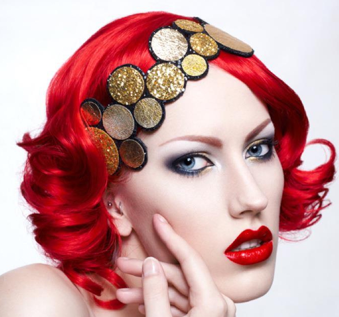Gold Headband, Glitter and Metallic Leather Spot Headband 