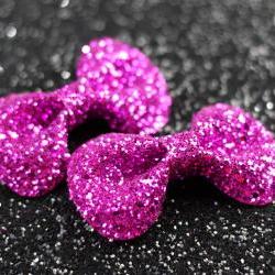 Hot Pink Hair Bow Clips, Glitter, Hair Accessories, Cute Kawaii Bows