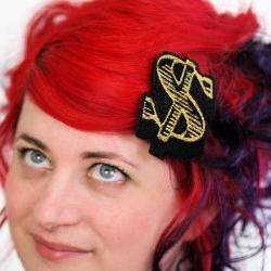 Gold Dollar Hair Clip, Money, Hair barrette 